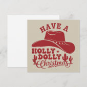 Heb een heel grappige Kerstmis Cowboy Hoed Xmas Feestdagenkaart (Voorkant / Achterkant)