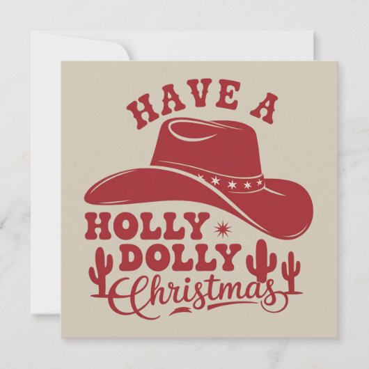 Heb een heel grappige Kerstmis Cowboy Hoed Xmas Feestdagenkaart (Voorkant)