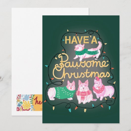 Heb een heerlijke kerst feestelijke Corgi Kaart (Voorkant / Achterkant)