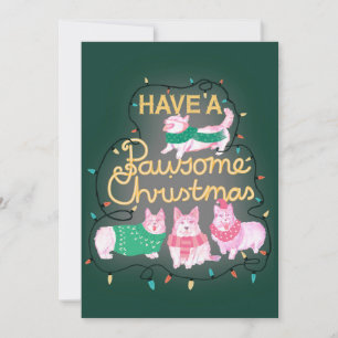 Heb een heerlijke kerst feestelijke Corgi Kaart