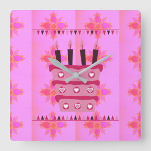 Heb een heerlijke verjaardag vierkante klok