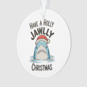 Heb een heilige Kerstmis Haai Kerstman Hoed Ornament (voorkant)