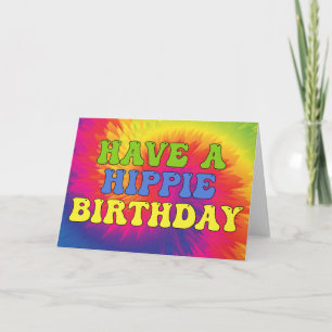 Heb een hippie Birthday Tie Dye Cute Colorful 70's Kaart