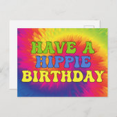 Heb een hippie-verjaardag tie-dye leuk gekleurd ja briefkaart (Voorkant / Achterkant)