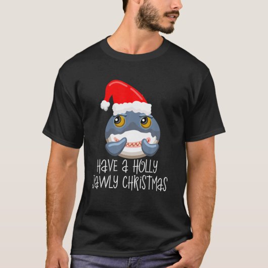 Heb een Holly Jawly Kersthaai Santa Hat Boys T-shirt (Voorkant)