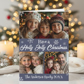Heb een Holly Jolly Christmas Custom Photo Feestdagen Kaart