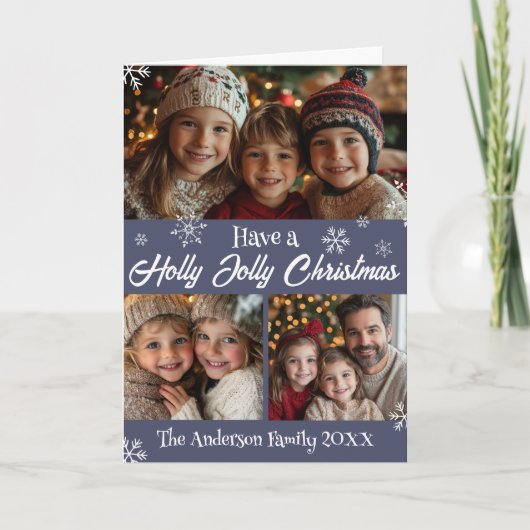 Heb een Holly Jolly Christmas Custom Photo Feestdagen Kaart (Voorkant)