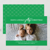 HEB EEN HOLLY JOLLY CHRISTMAS FLAT FOTO FEESTDAGENKAART (Voorkant / Achterkant)