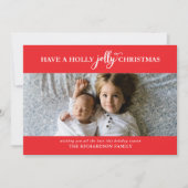 HEB EEN HOLLY JOLLY CHRISTMAS FLAT FOTO FEESTDAGENKAART (Voorkant)