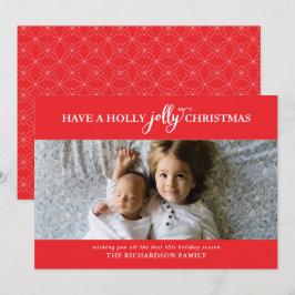 HEB EEN HOLLY JOLLY CHRISTMAS FLAT FOTO FEESTDAGENKAART