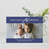 HEB EEN HOLLY JOLLY CHRISTMAS FLAT FOTO FEESTDAGENKAART (Staand voorkant)