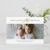 HEB EEN HOLLY JOLLY CHRISTMAS FLAT FOTO FEESTDAGENKAART (Staand voorkant)