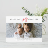 HEB EEN HOLLY JOLLY CHRISTMAS FLAT FOTO FEESTDAGENKAART (Staand voorkant)
