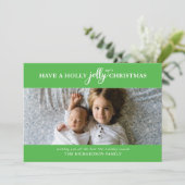 HEB EEN HOLLY JOLLY CHRISTMAS FLAT FOTO FEESTDAGENKAART (Staand voorkant)