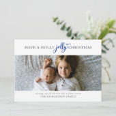 HEB EEN HOLLY JOLLY CHRISTMAS FLAT FOTO FEESTDAGENKAART (Staand voorkant)