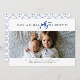 HEB EEN HOLLY JOLLY CHRISTMAS FLAT FOTO FEESTDAGENKAART