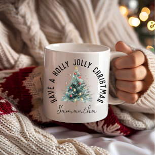 Heb een Holly Jolly Christmas Gepersonaliseerde Na Koffiemok