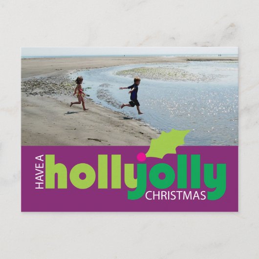 Heb een Holly Jolly Christmas Photo Briefkaart Plu (Voorkant)