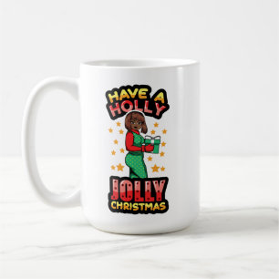 Heb een Holly Jolly Christmas Pyjama Melanin X-mas Koffiemok