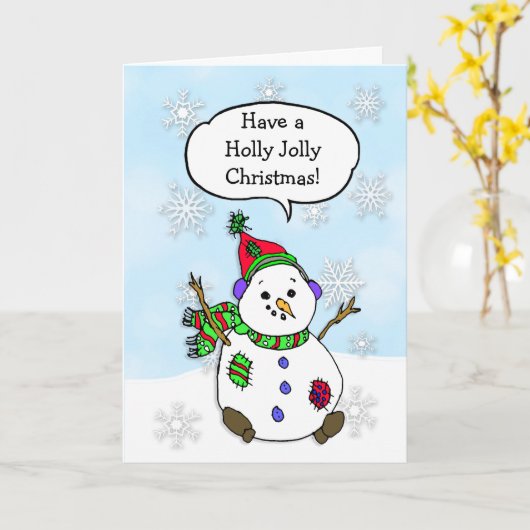 Heb een Holly Jolly Kerstfeestdag Kaart (Gele Bloem)