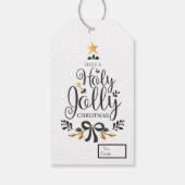 Heb een Holly Jolly Kerstmis Cadeaulabel (Achterkant)