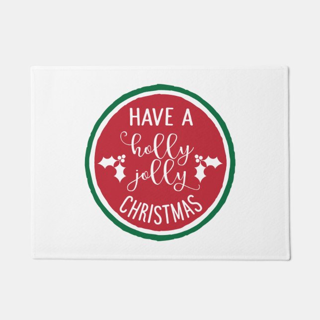 Heb een Holly Jolly Kerstmis Deurmat (Voorkant)