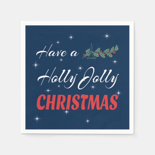 Heb een Holly Jolly Kerstmis Servet (Voorkant)