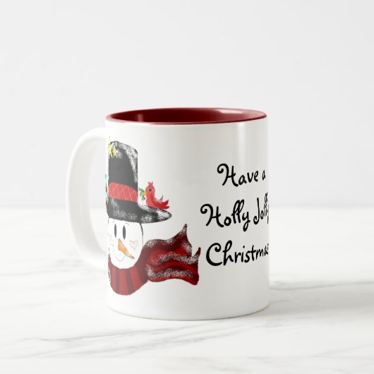 Heb een Holly Jolly Kerstmis Tweekleurige Koffiemok (Voorkant links)