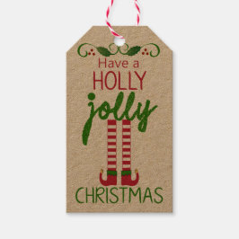 Heb een Holly Jolly Kerstmis - Zelfgemaakt Cadeaulabel