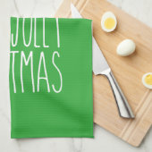 Heb een Holly Jolly Kerstzwarte Pug Santa Theedoek (Quarter Fold)