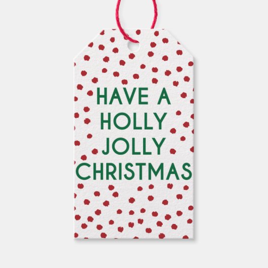 Heb een Holly Jolly Label met kerstcadeau Cadeaulabel (Voorkant)