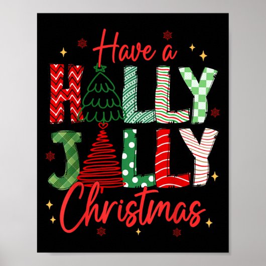 Heb een Holly Xmas Jolly Christmas Coquette Vibes Poster (Voorkant)