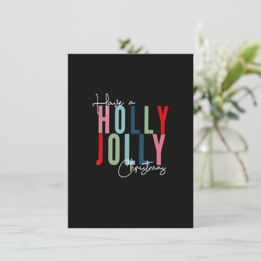 Heb een Holly Xmas Jolly kerstregenboog_1 Kaart (Staand voorkant)
