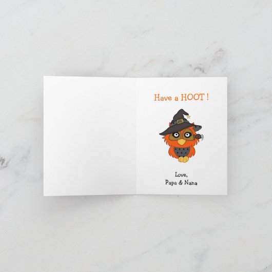 Heb een Hoot Owl Kinder Halloween Kaart (Binnen)