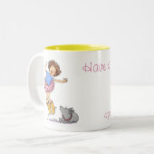 Heb een hopdag!! tweekleurige koffiemok (Voorkant links)