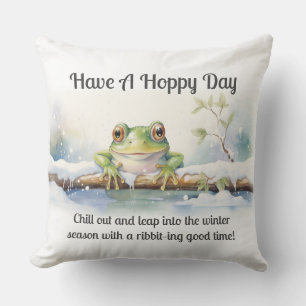 Heb een hoppy dag chill out in de winter kussen