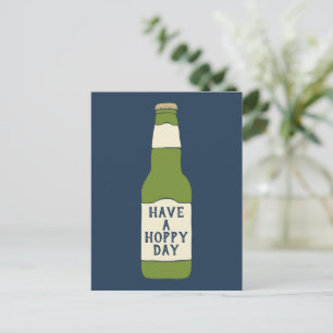 Heb een Hoppy Dag Groene Bierfles Briefkaart