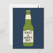 Heb een Hoppy Day groene bierfles Briefkaart (Voorkant / Achterkant)