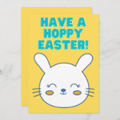 Heb een Hoppy Easter Funny Humorous Bunny Konijn Feestdagenkaart (Voorkant / Achterkant)