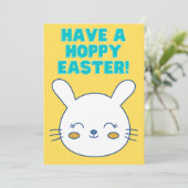Heb een Hoppy Easter Funny Humorous Bunny Konijn Feestdagenkaart (Staand voorkant)