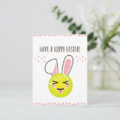Heb een Hoppy Easter Tennis Bunny Ball Cute Funny Feestdagenkaart (Staand voorkant)