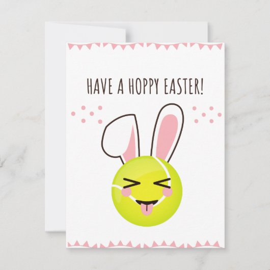 Heb een Hoppy Easter Tennis Bunny Ball Cute Funny Feestdagenkaart (Voorkant)
