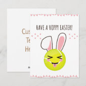 Heb een Hoppy Easter Tennis Bunny Ball Cute Funny Feestdagenkaart (Voorkant / Achterkant)