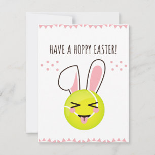 Heb een Hoppy Easter Tennis Bunny Ball Cute Funny Feestdagenkaart