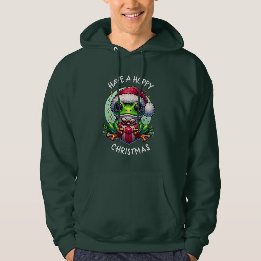 Heb een hoppy kerst | Kikkerbilletjes Hoodie (Voorkant)