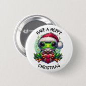 Heb een hoppy kerst | Kikkerbilletjes Ronde Button 5,7 Cm (Voorkant /achterkant)
