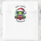 Heb een hoppy kerst | Kikkerbilletjes Ronde Sticker (Tas)