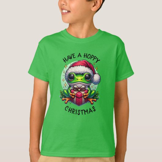 Heb een hoppy kerst | Kikkerbilletjes T-shirt (Voorkant)
