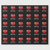 Heb een Hug Funny Heart Pun Dark BG Cadeaupapier (Vlak)