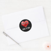 Heb een Hug Funny Heart Pun Dark BG Ronde Sticker (Envelop)